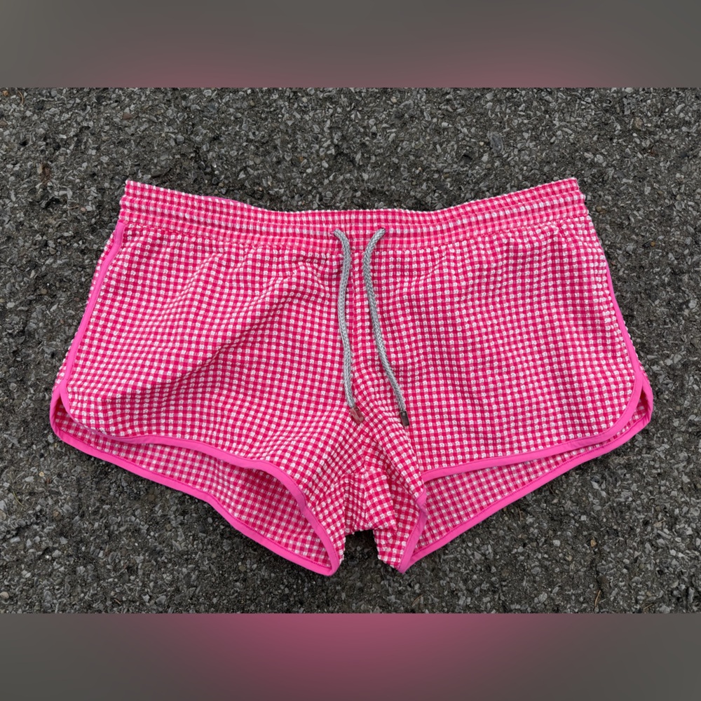 Vilebrequin sz 12 Pink Gingham Drawstring Women’s Swim Shorts